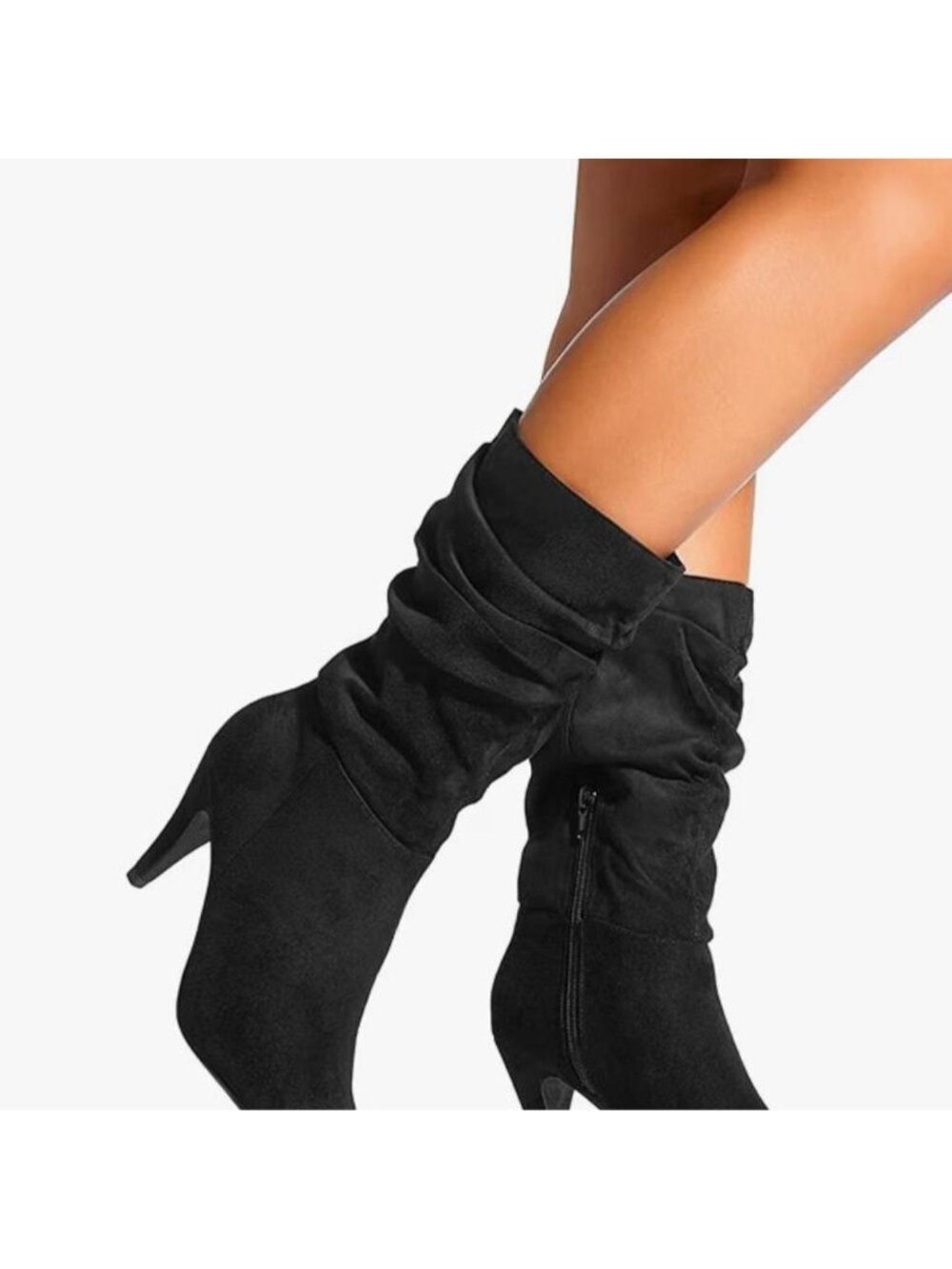 DREAM PAIRS Women's High Heel Pointed Toe Mid Calf